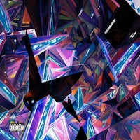 an image of a bird flying over a colorful background